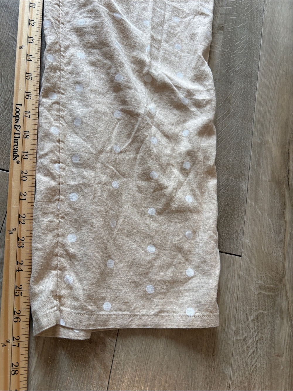 Old Navy Light Tan Polka Dot Linen-Blend Wide-Leg Jumpsuit Size Small - Picture 5 of 10